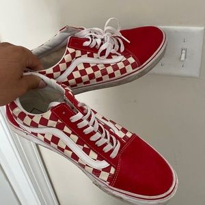 Red checkered vans, used size 10.5
